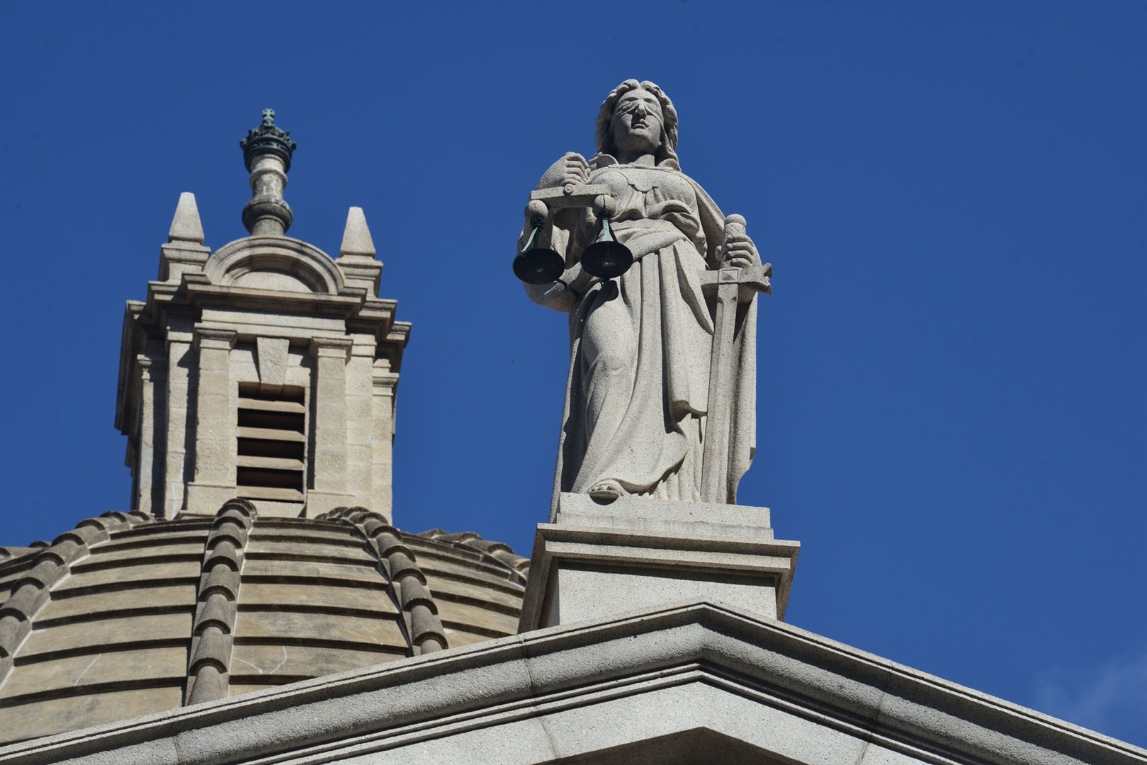 Lady Justice statue above the building of Court of Final Appeal